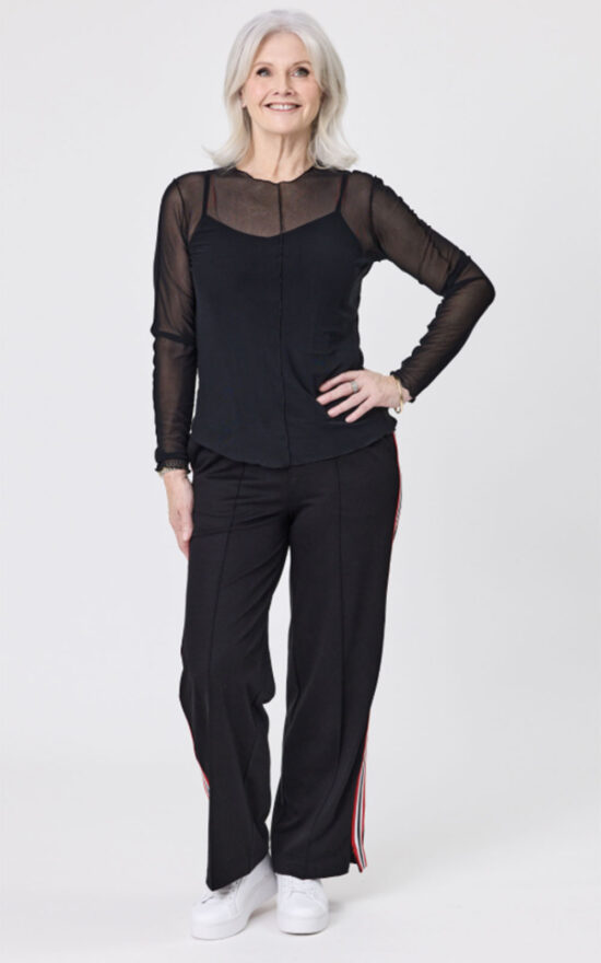 Chloe Pant Red Stripe product photo.