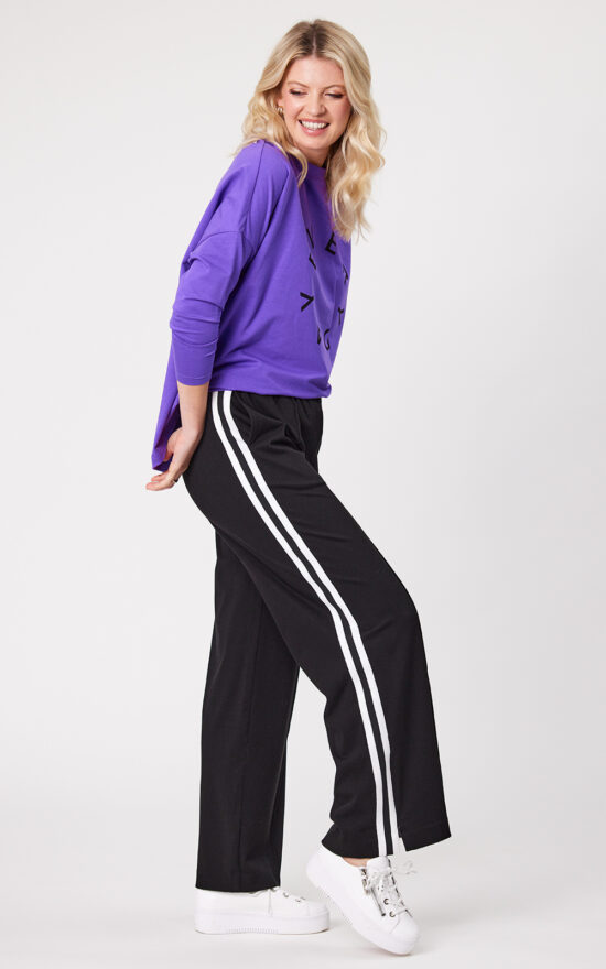 Chloe Pant White Stripe product photo.