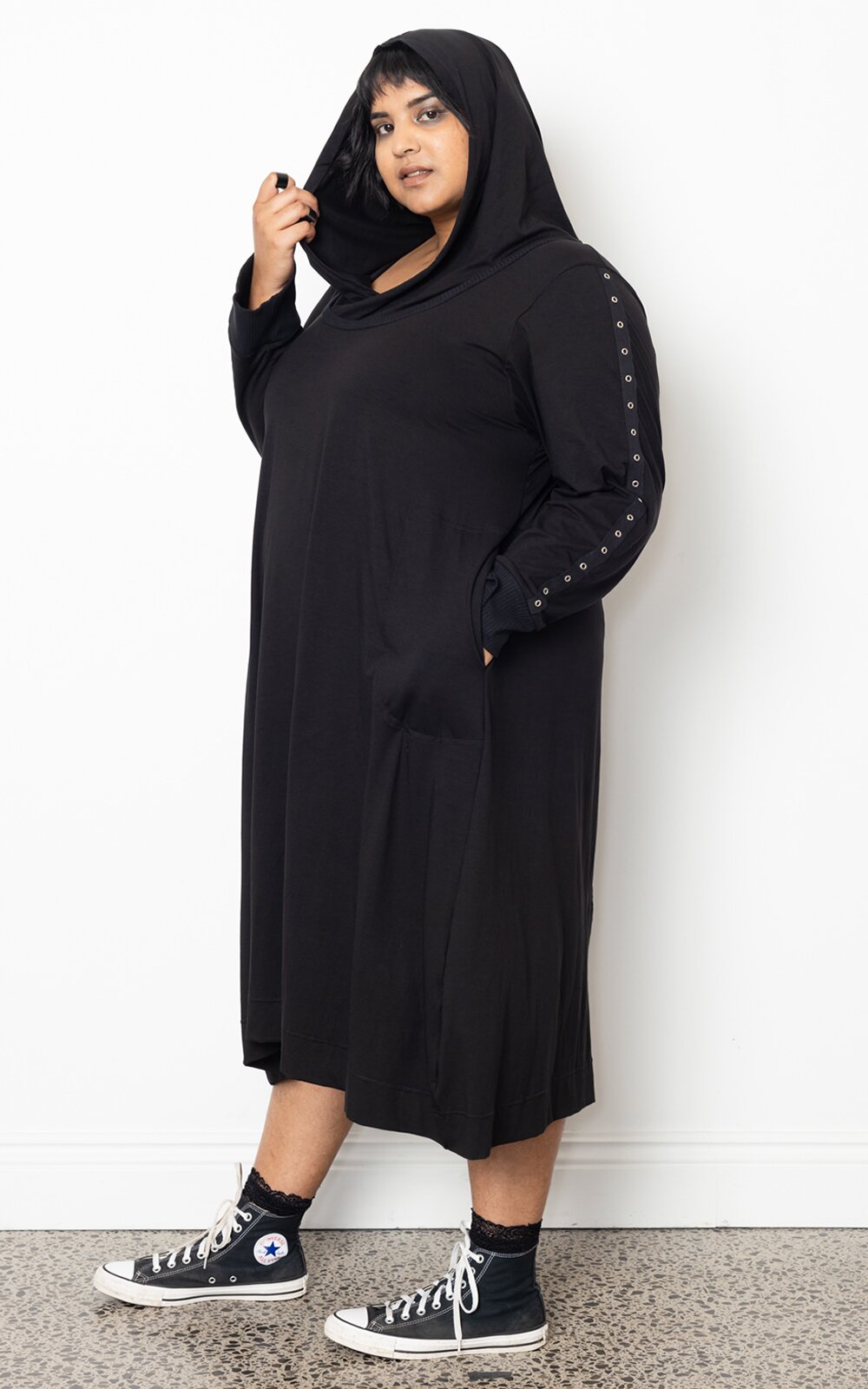 The Riveting Hoodie product photo.