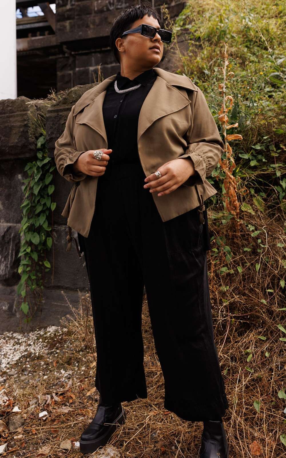 Trench Jacket product photo.