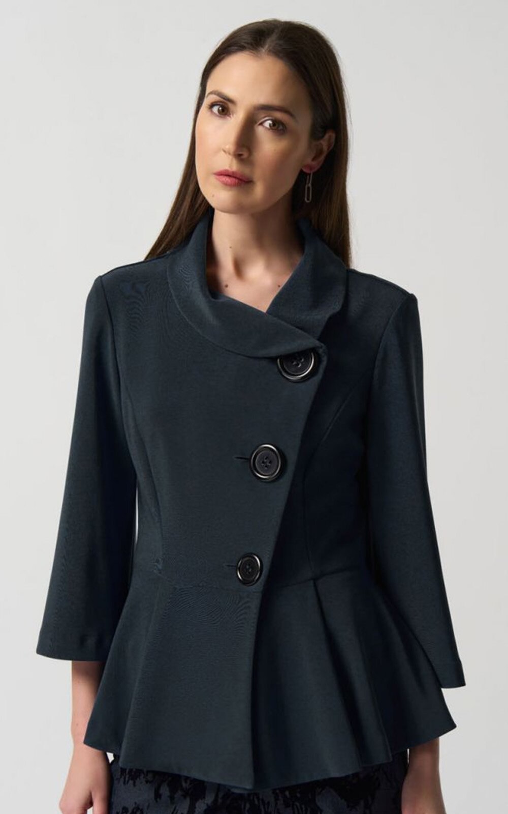 Big Button Peplum Jacket product photo.