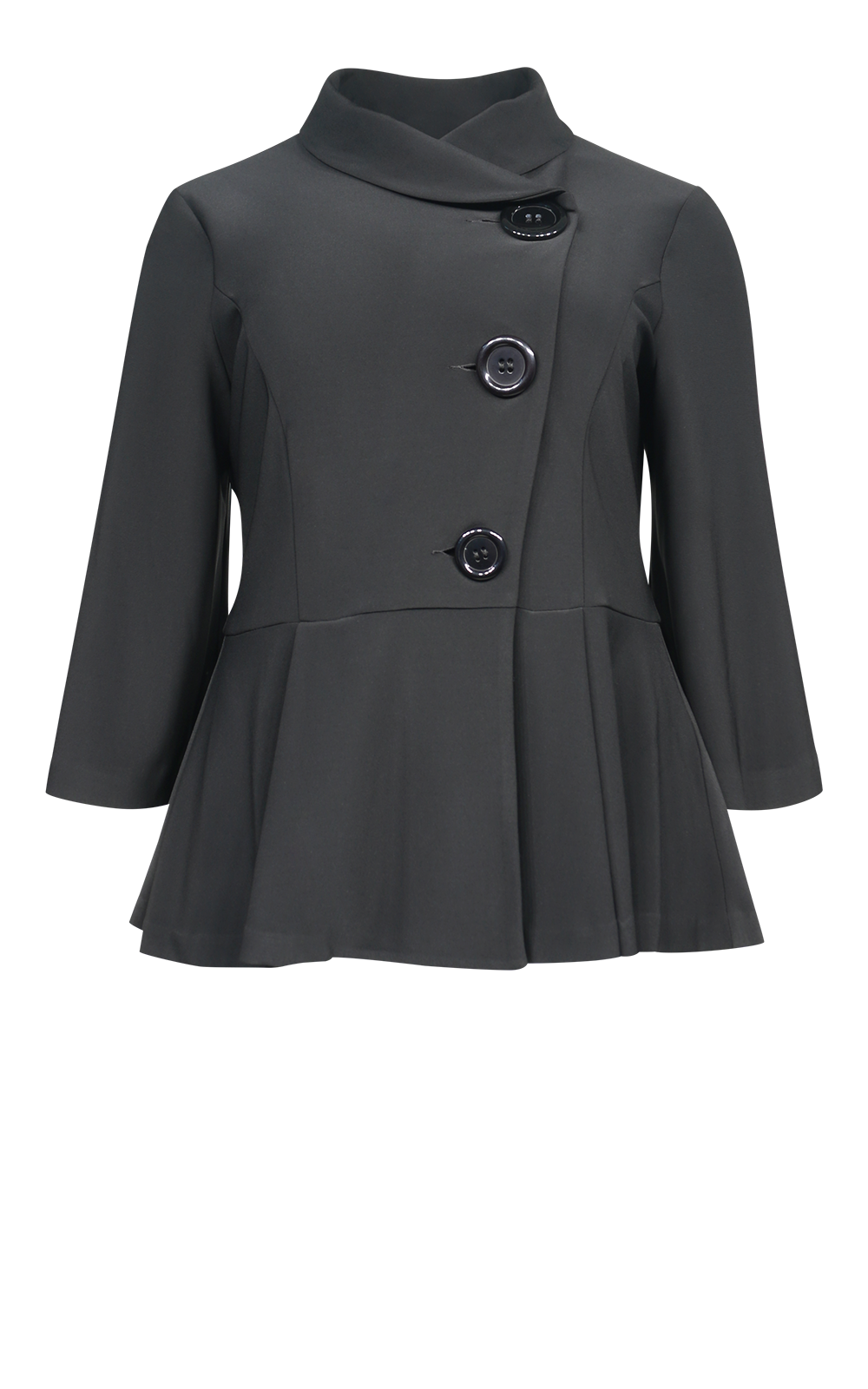 Big Button Peplum Jacket product photo.