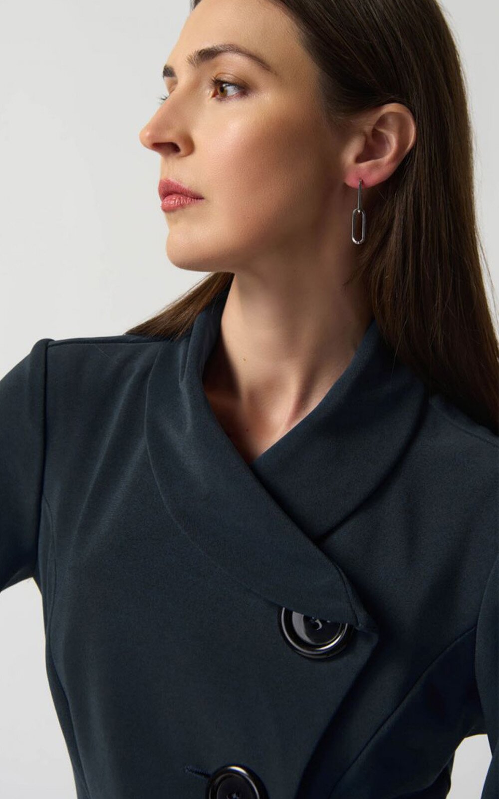 Big Button Peplum Jacket product photo.