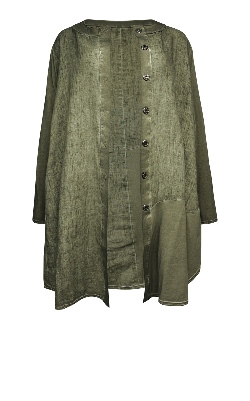 Dalaman Swing Shacket product photo.