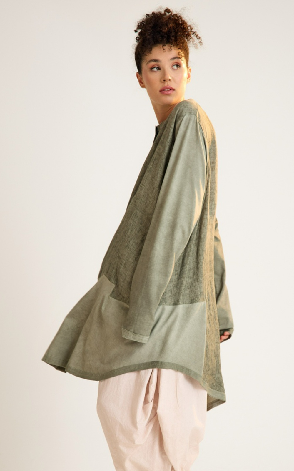 Dalaman Swing Shacket product photo.