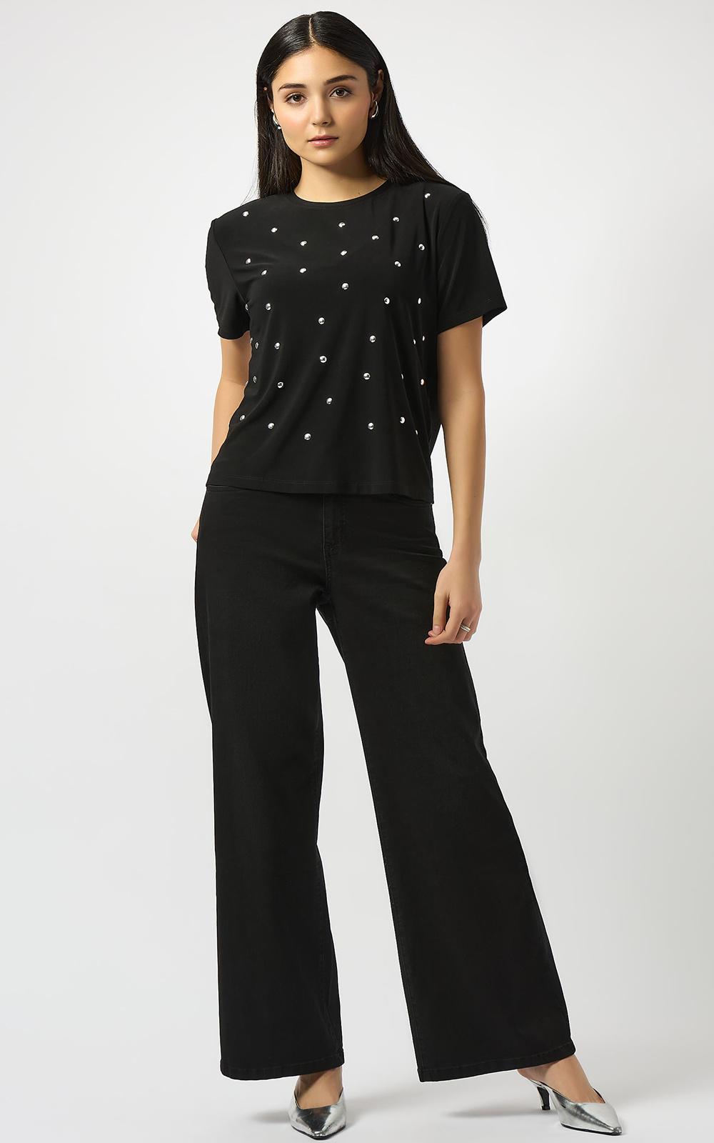 Wide Leg Jeans product photo.