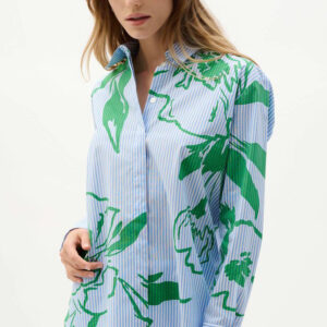 Pinstripe Shirt W Print