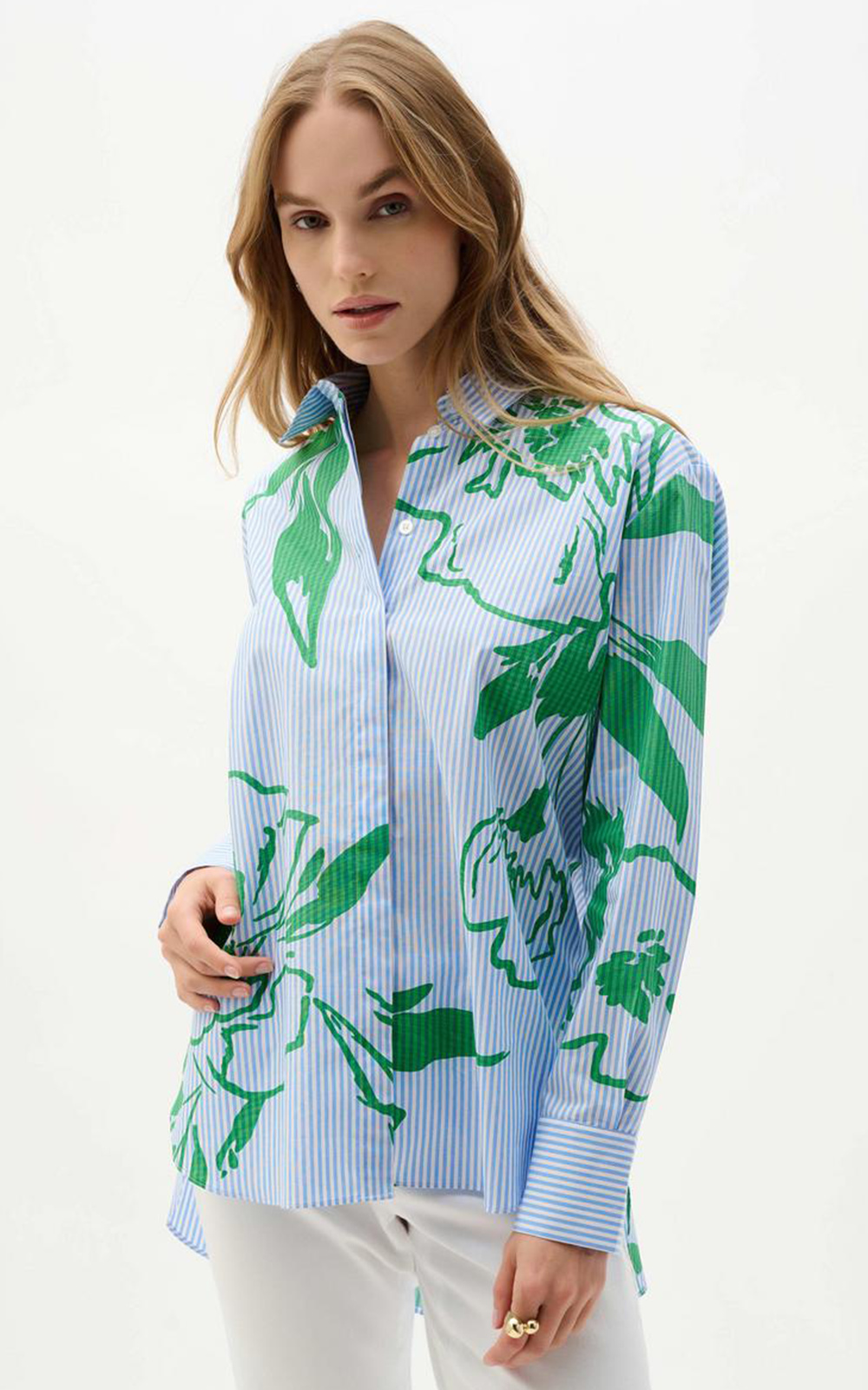 Pinstripe Shirt W Print product photo.