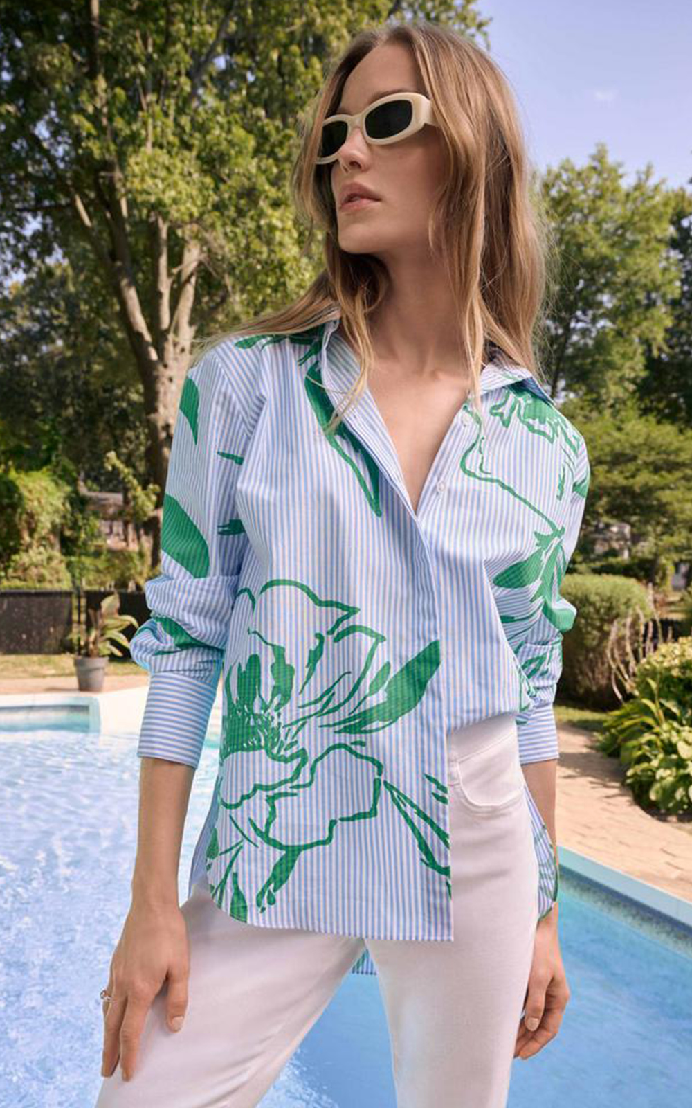 Pinstripe Shirt W Print product photo.