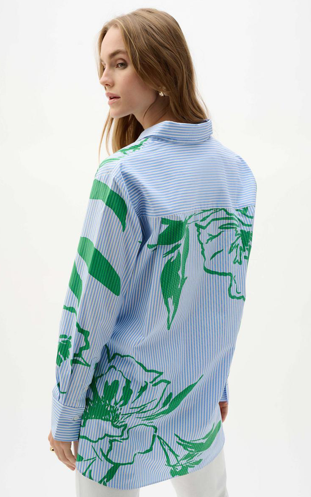 Pinstripe Shirt W Print product photo.