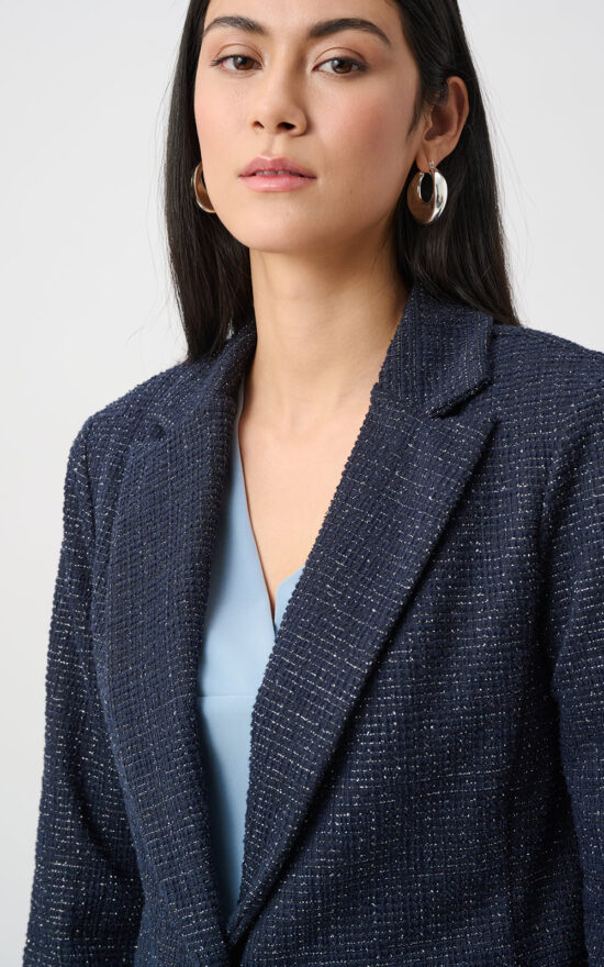 Boucle Metallic Thread Blazer product photo.