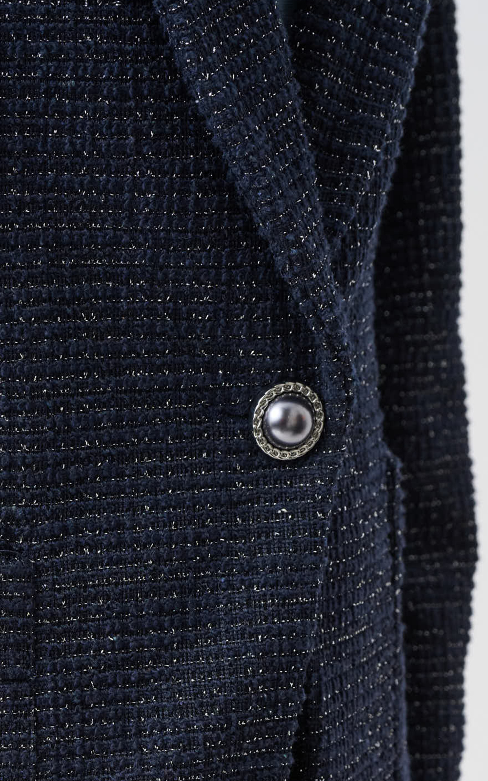 Boucle Metallic Thread Blazer product photo.