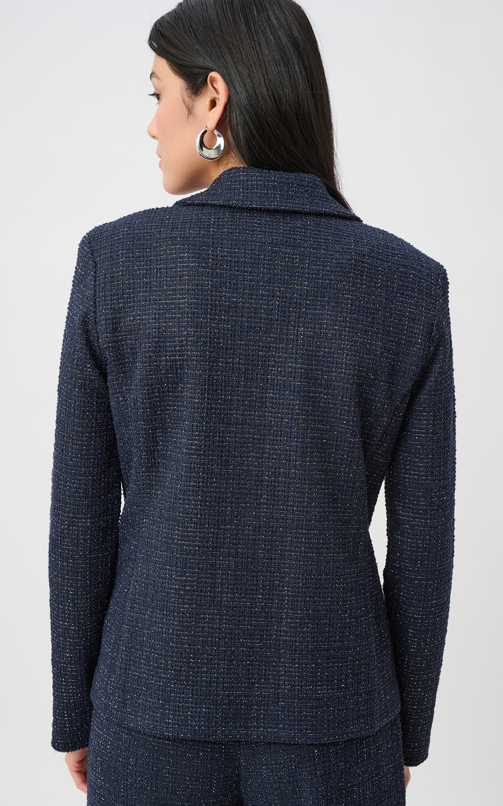 Boucle Metallic Thread Blazer product photo.