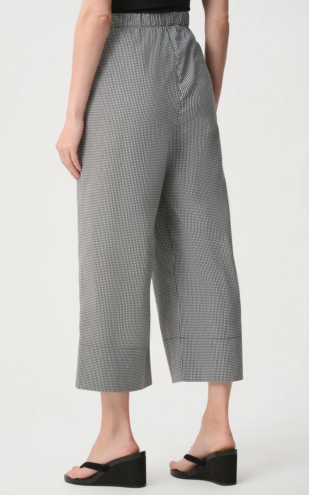Gingham Elastic Waist Culotte product photo.