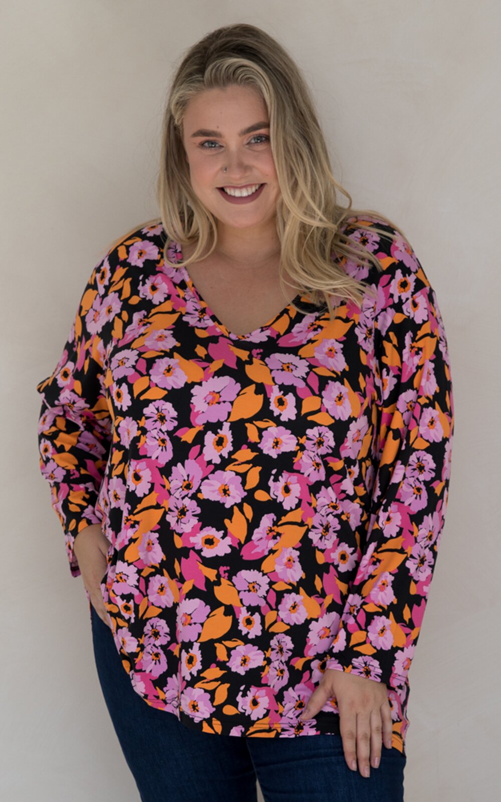 L/S T-Shirt Top In Rosella product photo.