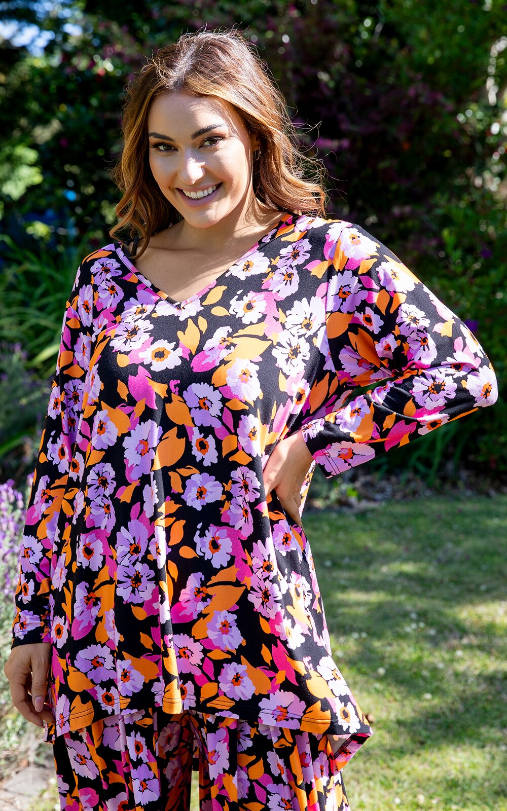 L/S T-Shirt Top In Rosella product photo.