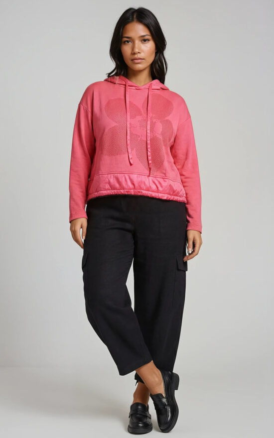 Rose Hooded Top product photo.