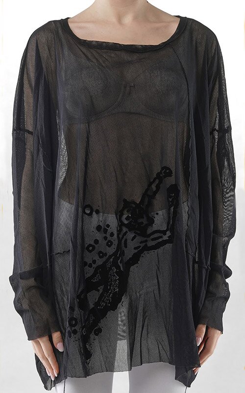 Bubbles Mesh Top product photo.