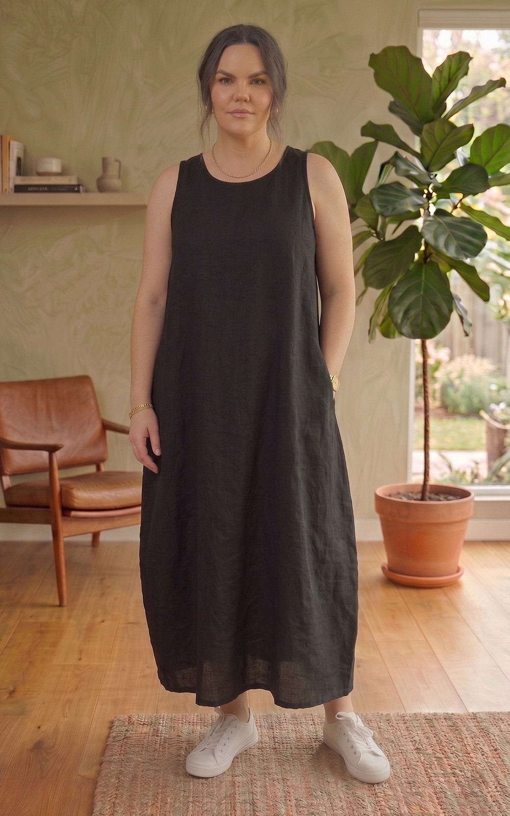 Linen Pinafore product photo.