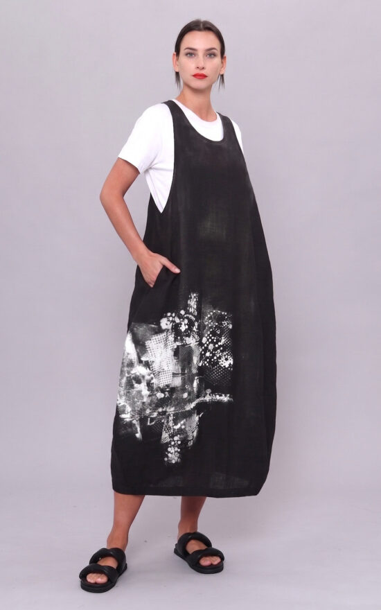 Hand Painted Linen Pinafore product photo.