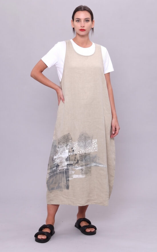 Hand Painted Linen Pinafore product photo.