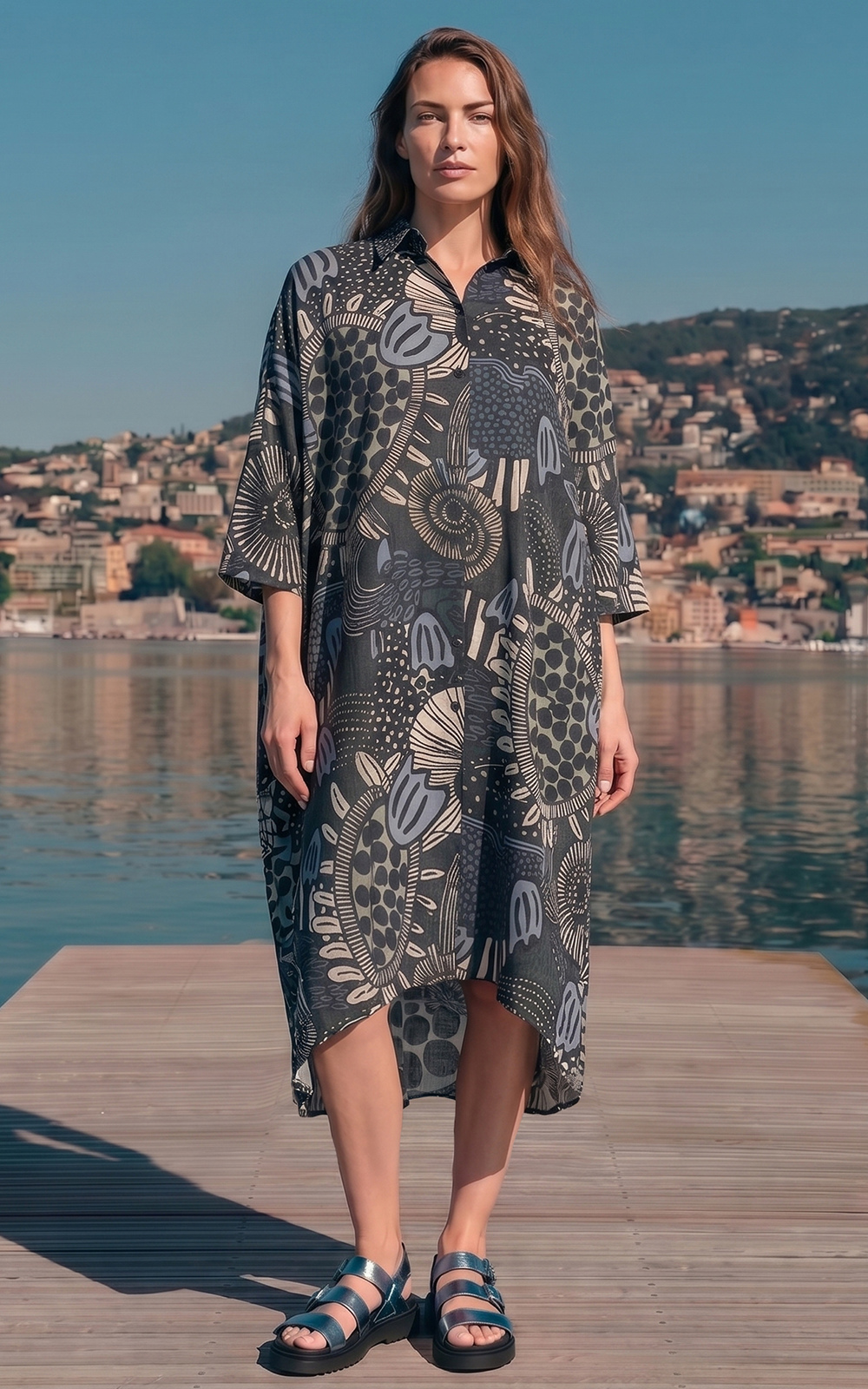 Breeze Shirt Dress product photo.