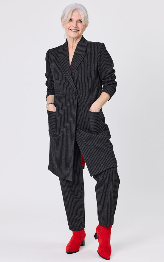 Hedda Coat Pinstripe product photo.