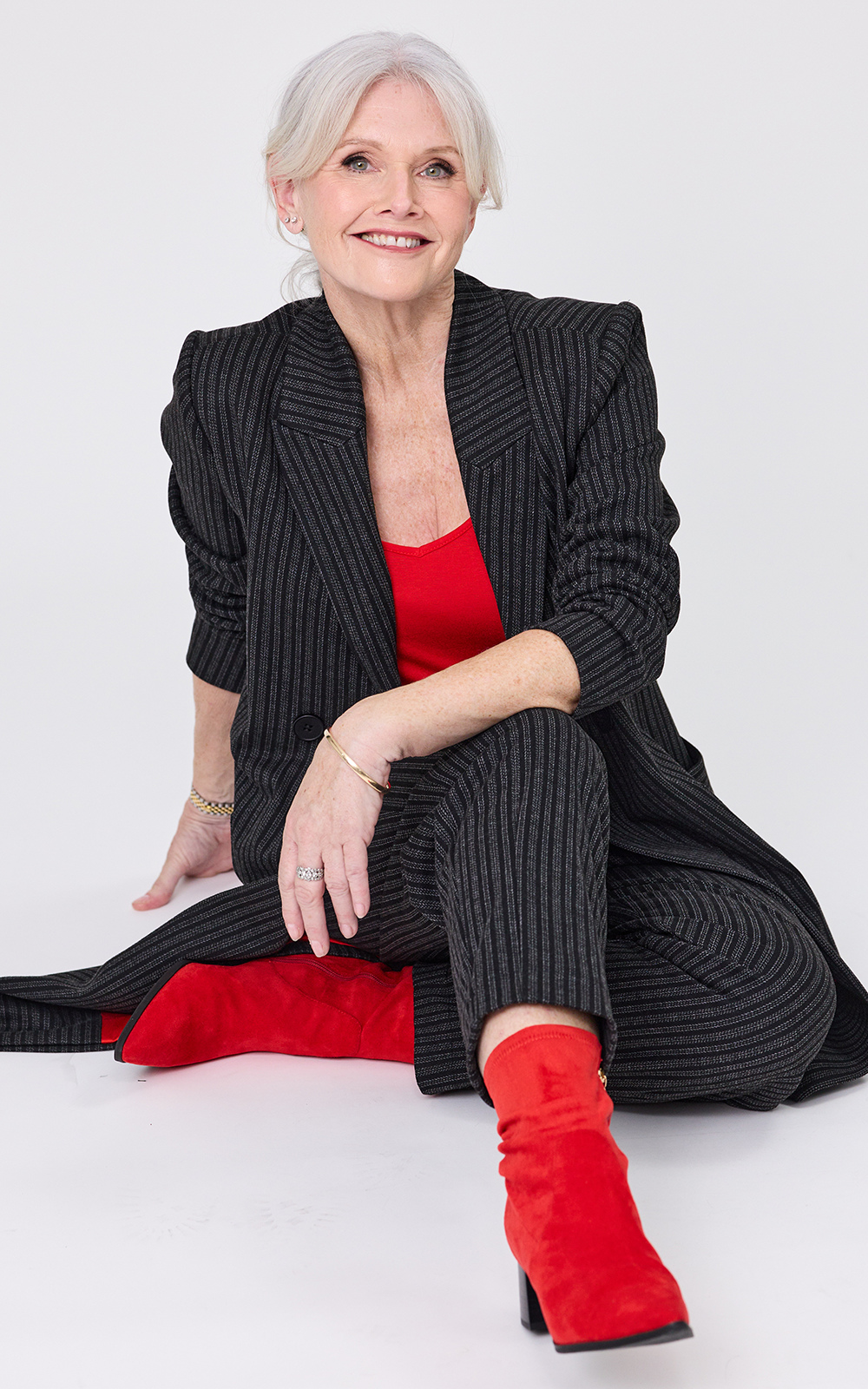 Hedda Coat Pinstripe product photo.