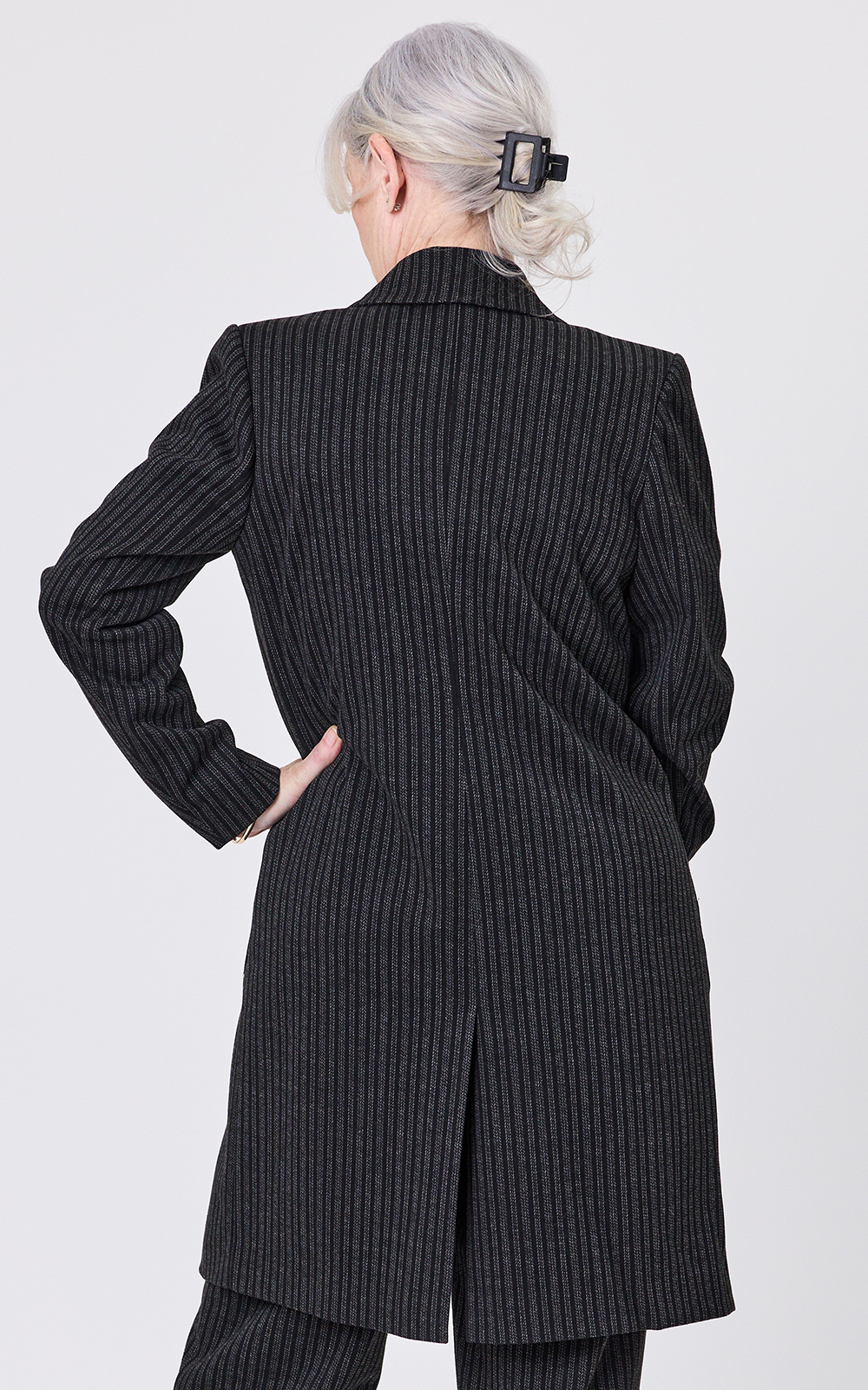 Hedda Coat Pinstripe product photo.