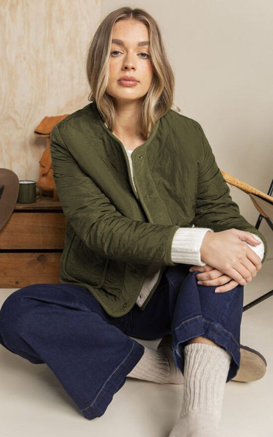 Alberta Quilted Jacket product photo.