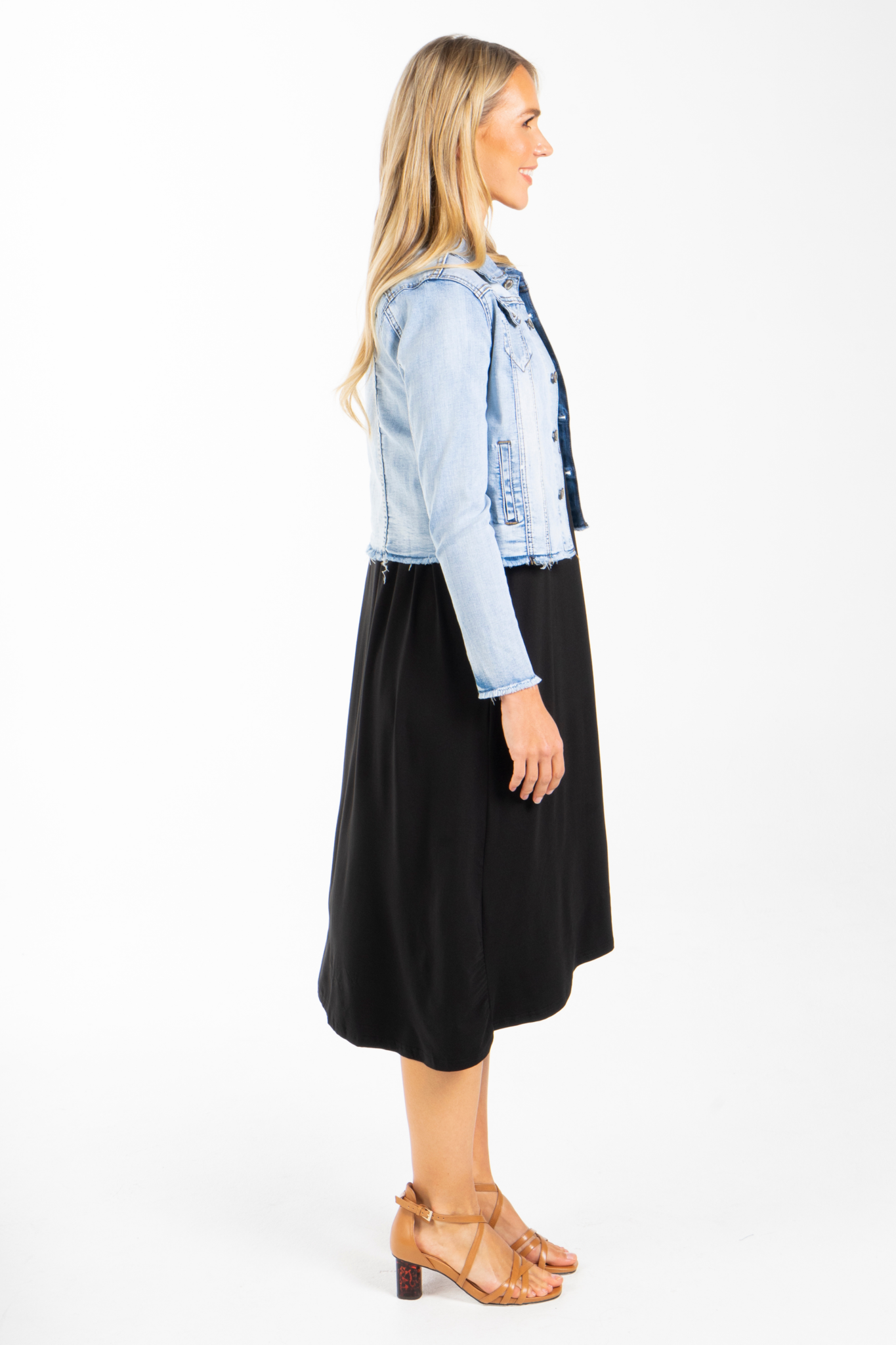 Frayed Denim Jacket product photo.