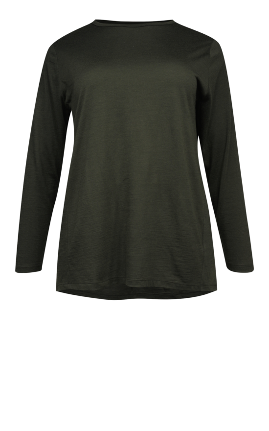 Merino Pleat Back Top product photo.