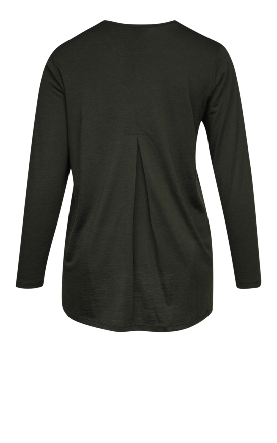 Merino Pleat Back Top product photo.