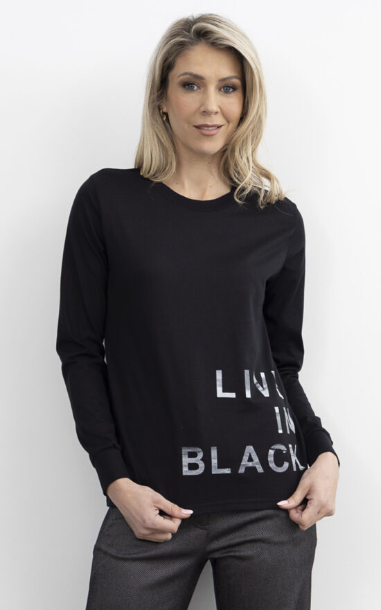 Live In Black Tee product photo.