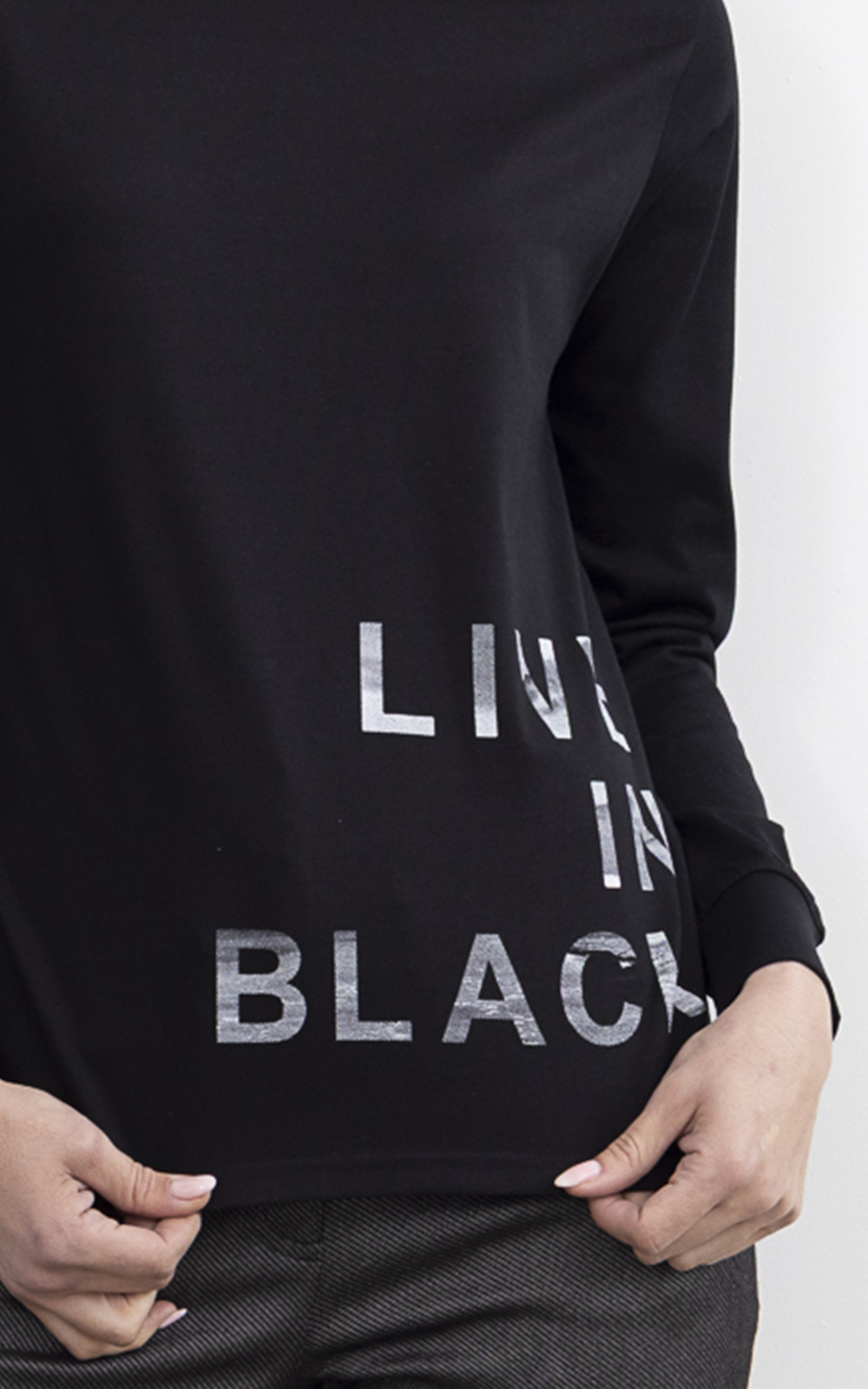 Live In Black Tee product photo.