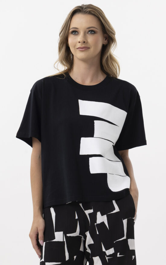 Abstract Tee product photo.