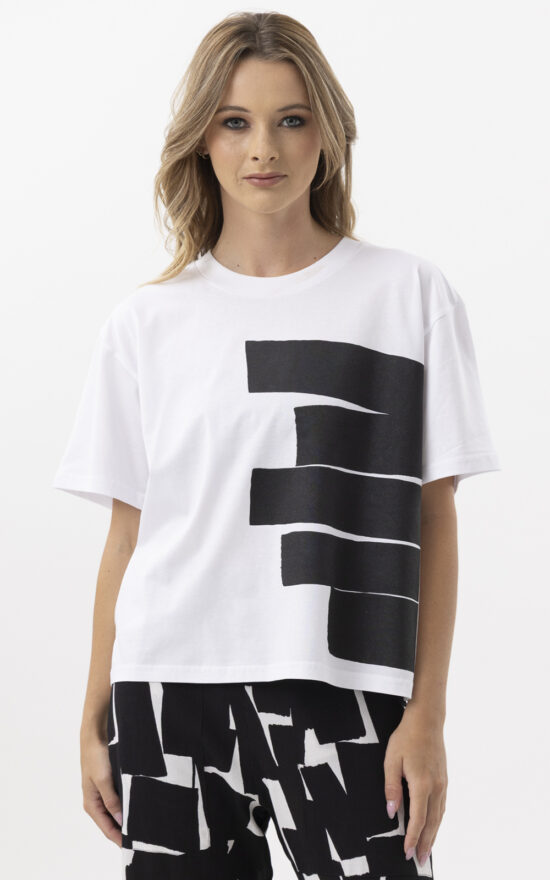 Abstract Tee product photo.