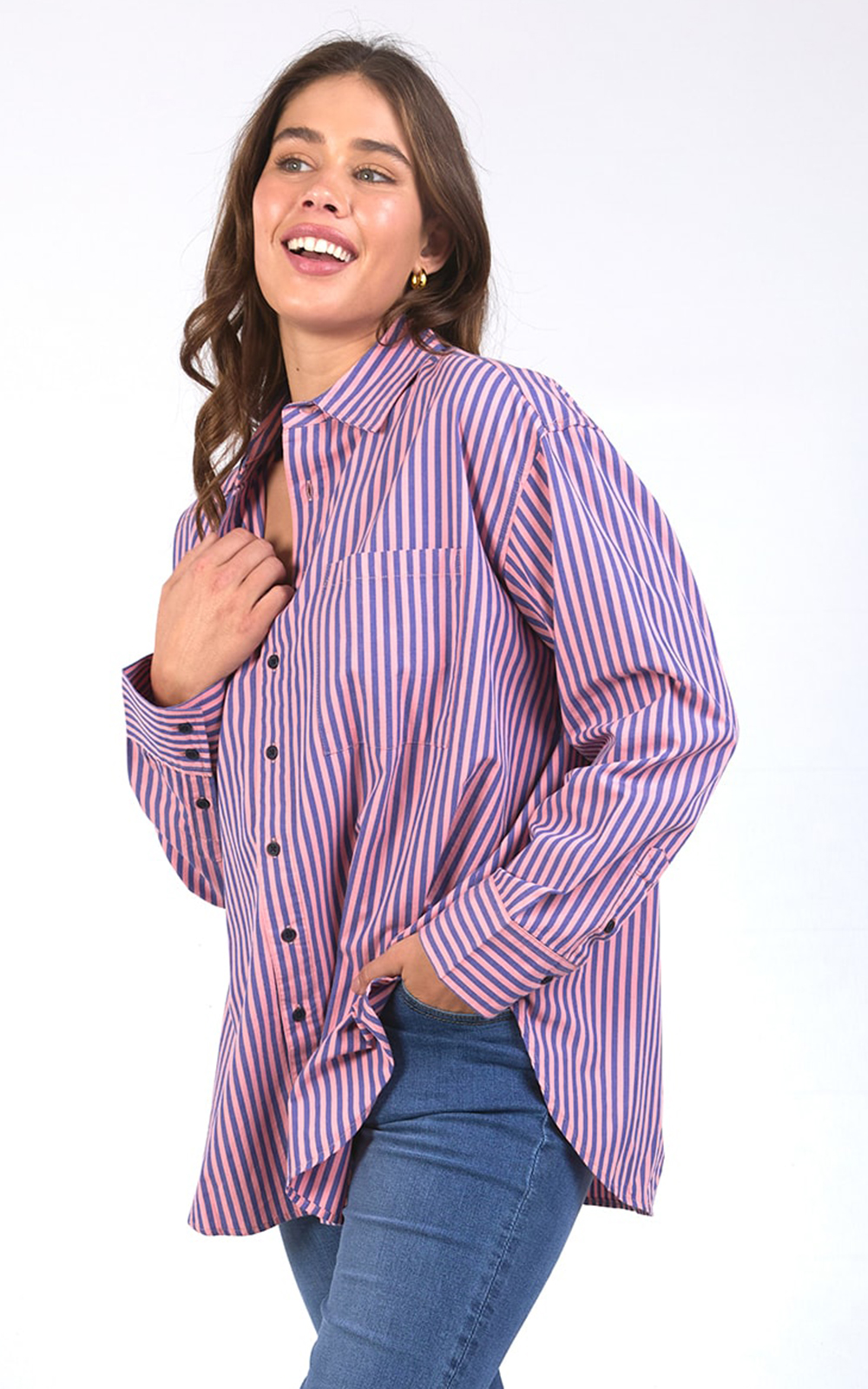 Lila Stripe Shirt  product photo.