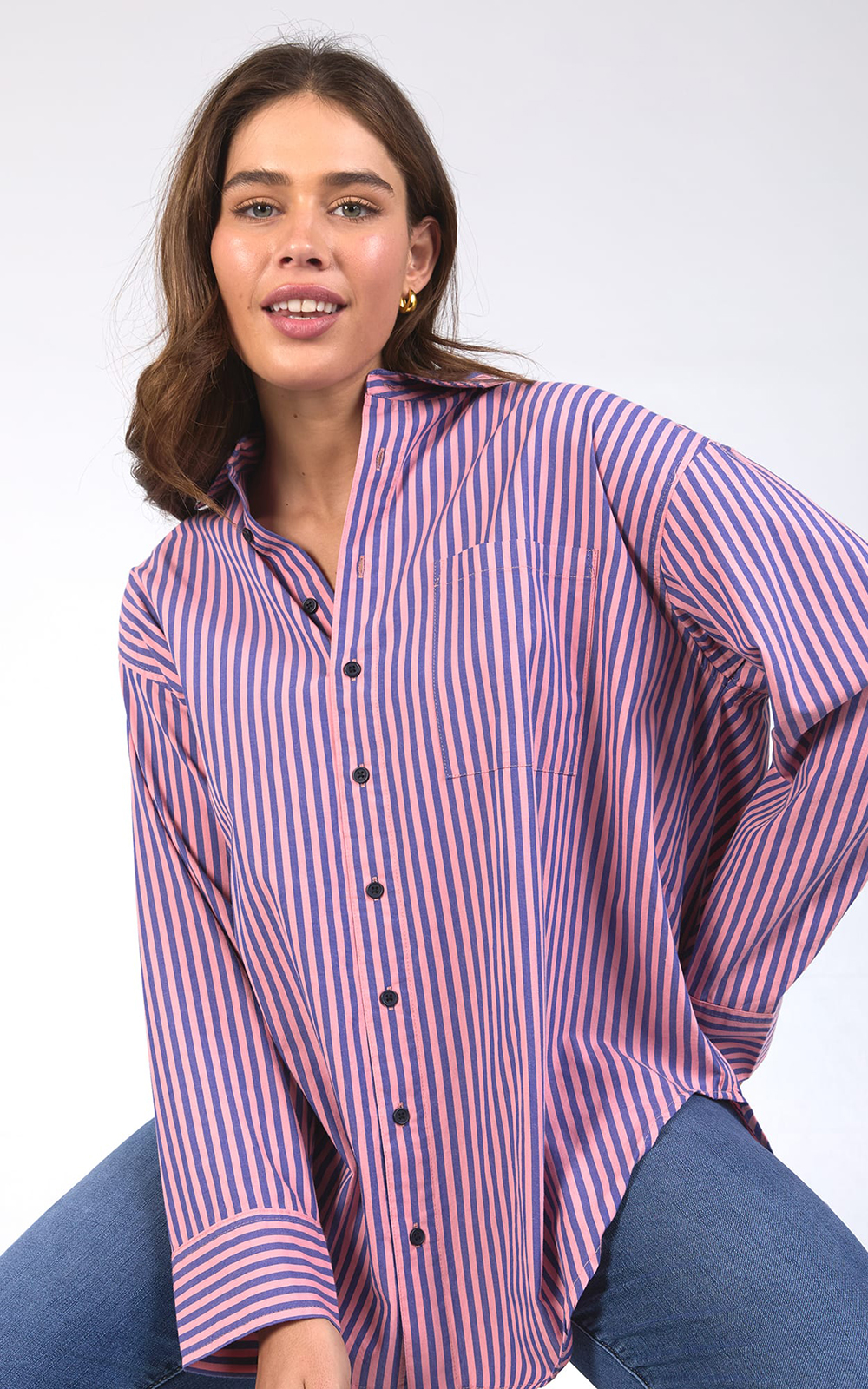 Lila Stripe Shirt  product photo.