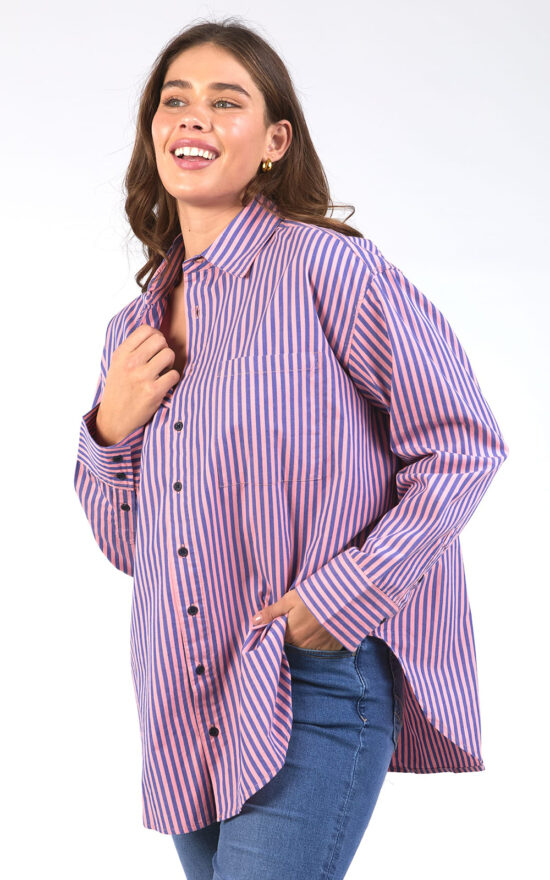 Lila Stripe Shirt  product photo.