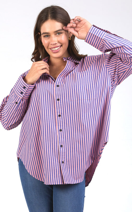 Lila Stripe Shirt  product photo.