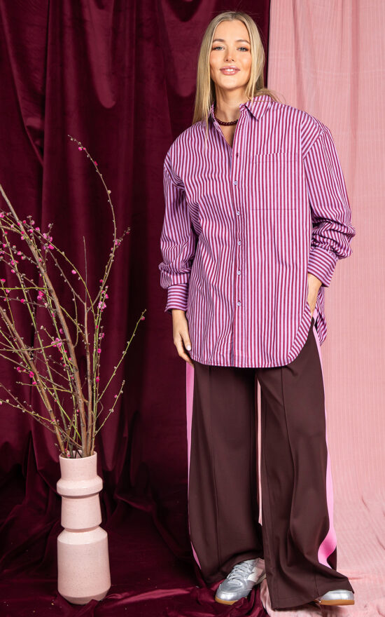 Lila Stripe Shirt product photo.
