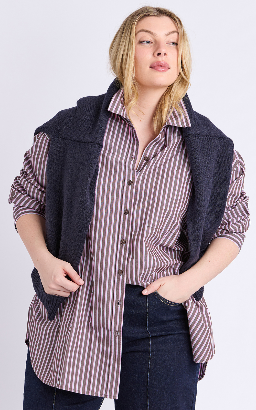 Frankie Striped Shirt product photo.