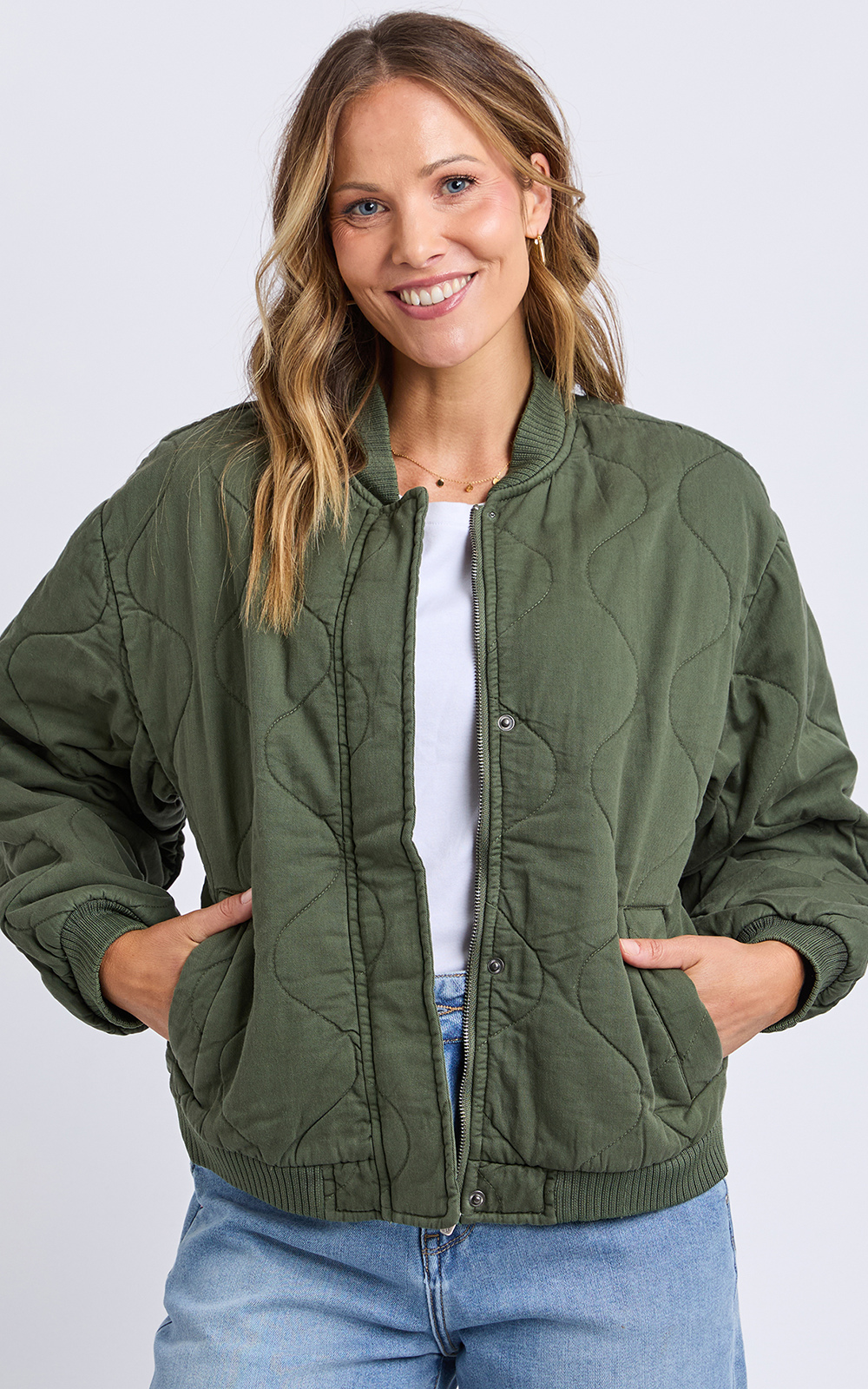 Jean Bomber Jacket product photo.