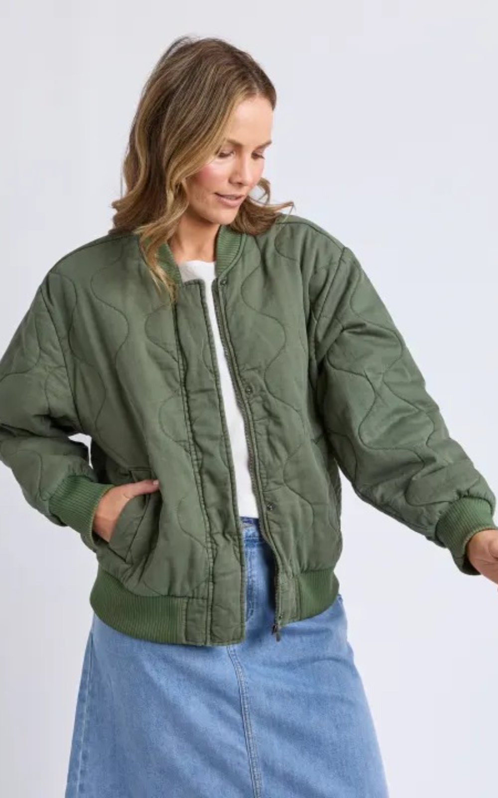 Jean Bomber Jacket product photo.