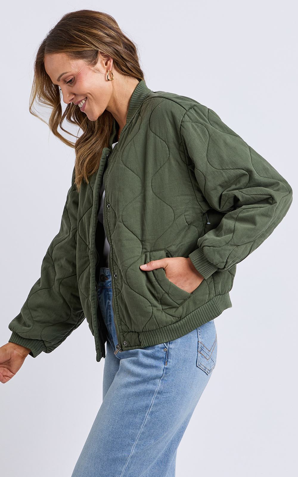 Jean Bomber Jacket product photo.