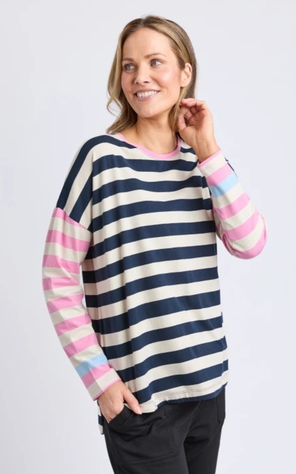 Gaeb Stripe Ls Tee product photo.