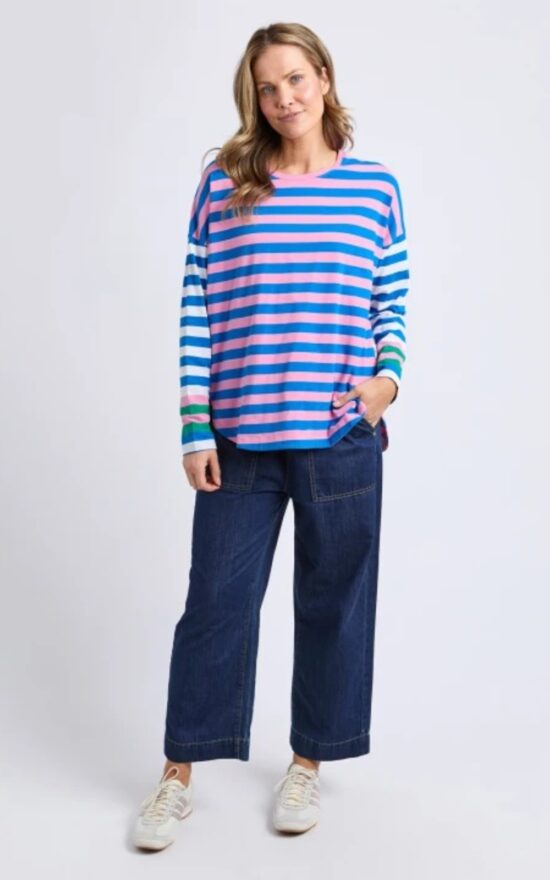 Taffy Stripe Ls Tee product photo.