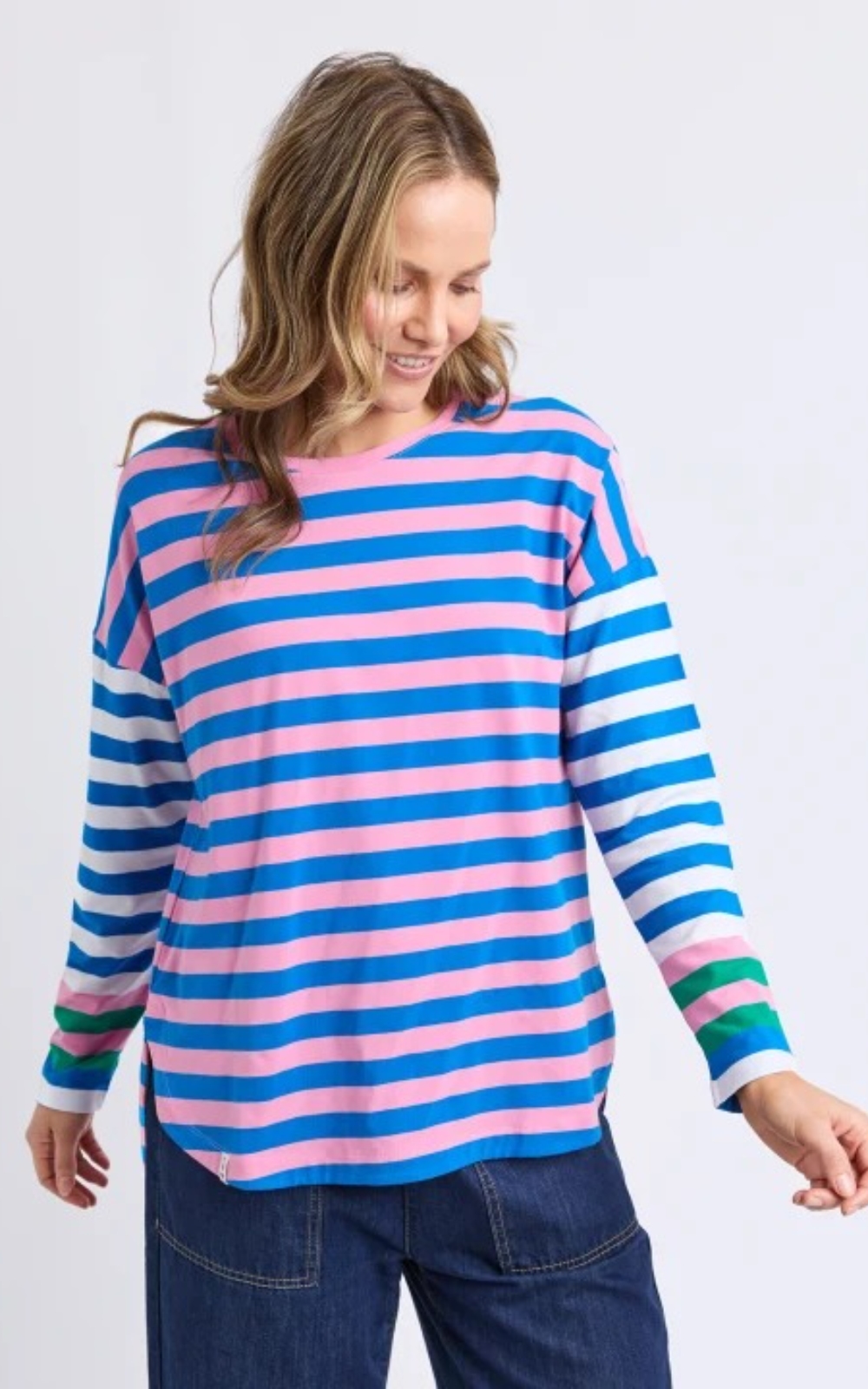 Taffy Stripe Ls Tee product photo.