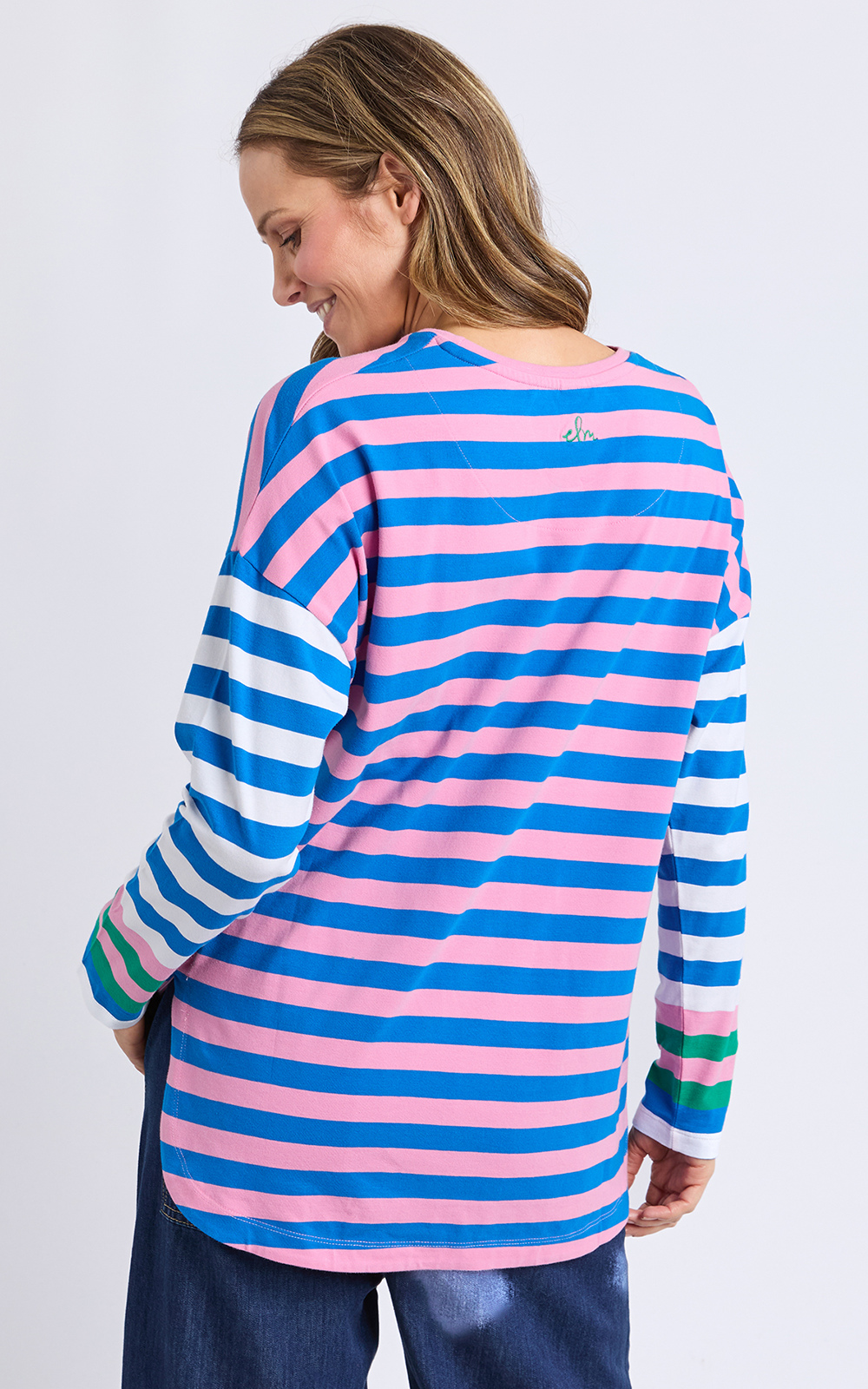 Taffy Stripe Ls Tee product photo.